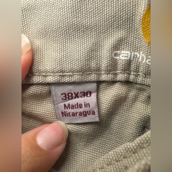 Carhartt Mens Pants size 38x30 Relaxed Fit tan grey - Picture 3 of 5